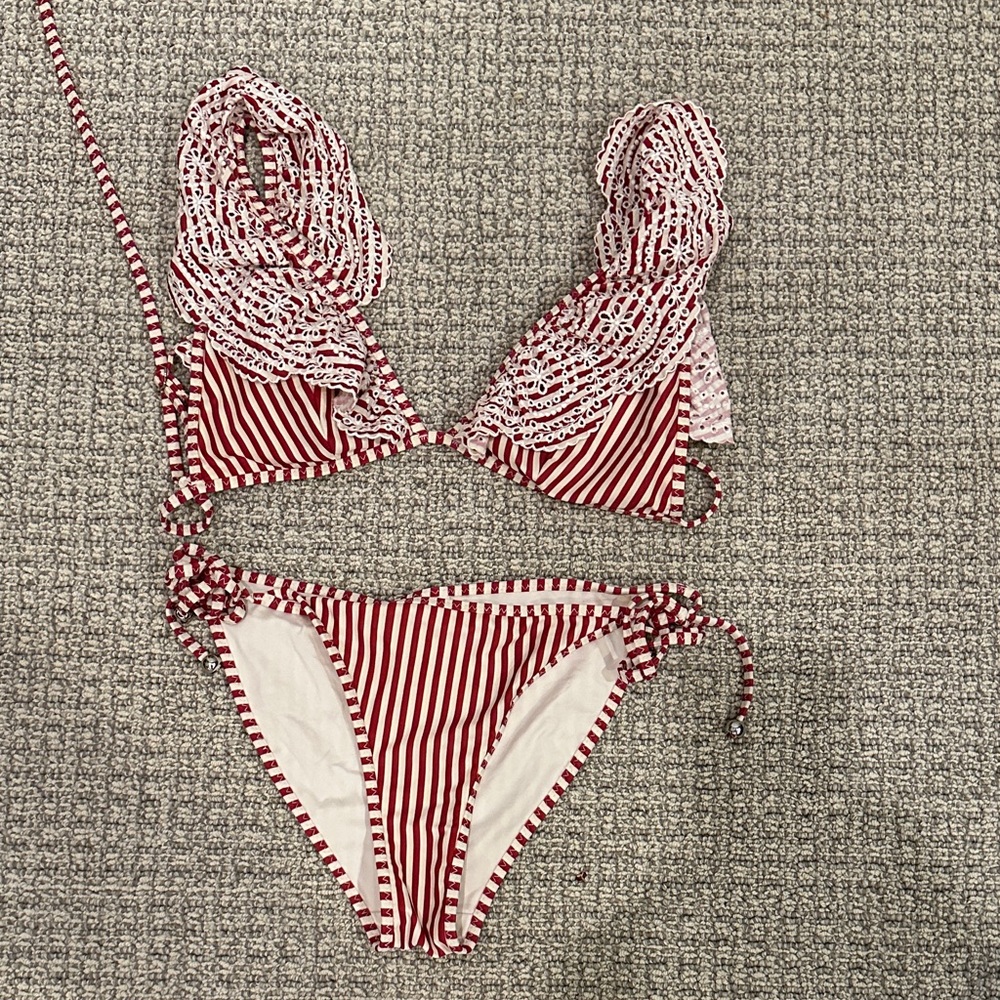 Zimmerman Red and White Striped Bikini